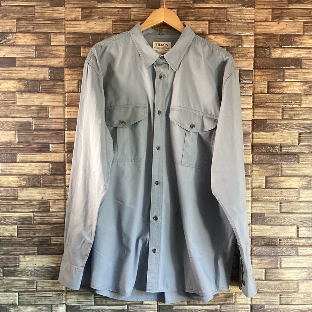 Mens Pre Owned CC Filson XL Smoke Blue 100% Cotton Button Down Shirt